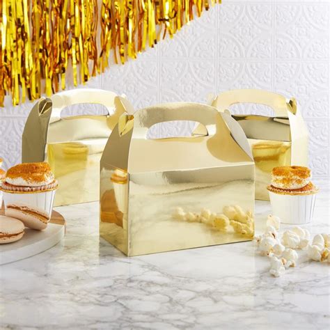 metallic gable boxes|Juvale Party Treat Boxes .